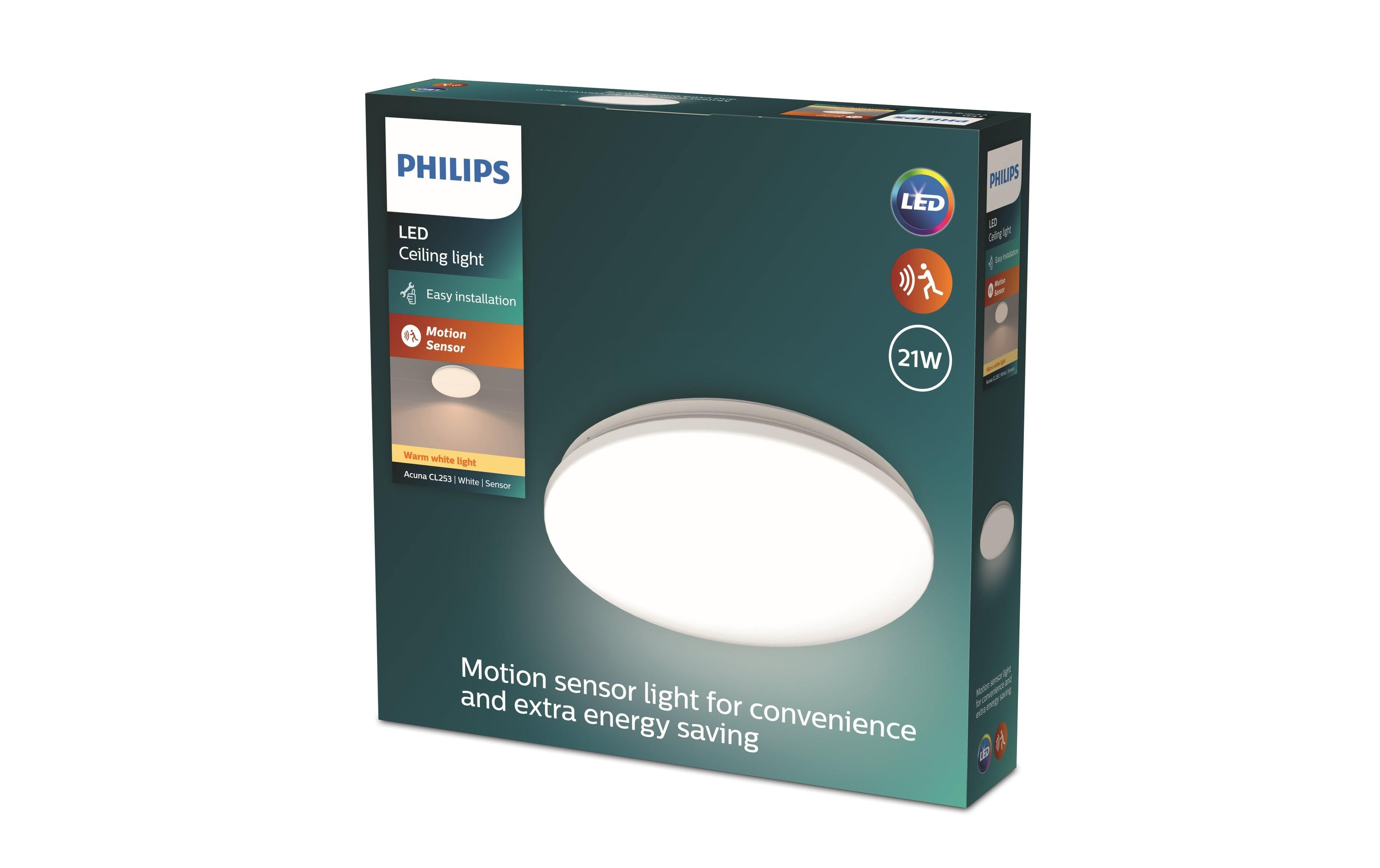 1787775_1 - Mediatech Philips Deckenleuchte Acuna 21W, Bewegungssensor, 2700K, 2500 LM ws