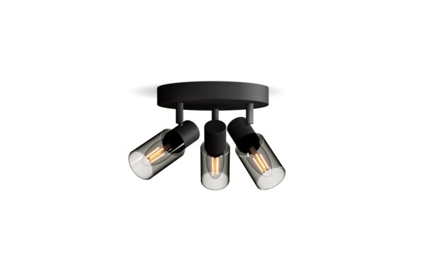 Philips 3er Spot  Palms 25W E14, rund, sz, ohne Leuchtmittel