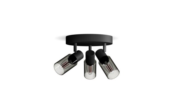 Philips 3er Spot  Palms 25W E14, rund, sz, ohne Leuchtmittel