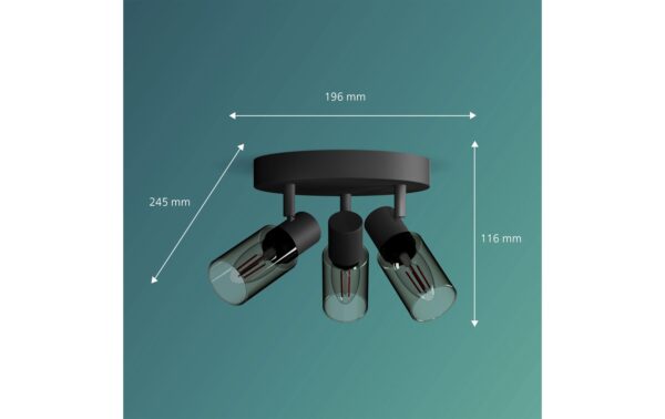 Philips 3er Spot  Palms 25W E14, rund, sz, ohne Leuchtmittel