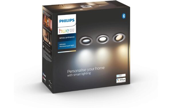 Philips Hue White amb Milliskin Einbauspot rund aluminium 3x350lm