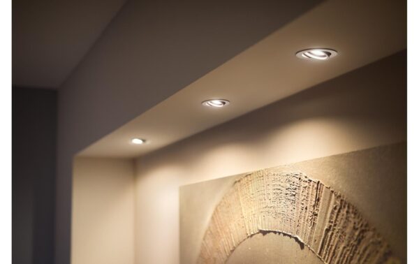 Philips Hue White amb Milliskin Einbauspot rund aluminium 3x350lm