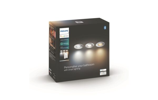 Philips Hue White amb. adore Deckenspot rund silber 3x350lm inkl. Dimmschalter