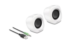 1794529 - Mediatech Delock Mini Stereo PC Lautsprecher 3.5mm Klinke, 93cm Kabel, USB-Strom, weiss kaufen Schweiz | Mediatech.ch