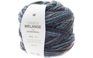 RICO Wolle Melange lila-petrol 200 g, 640 m, 51 % WV, 49 % PAN