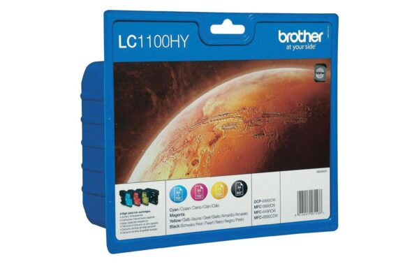Brother Kombipack,4 Patronen,LC-1100HYVALBP LC1100HYM, LC1100HYBK, LC1100HYY, LC1100HYC