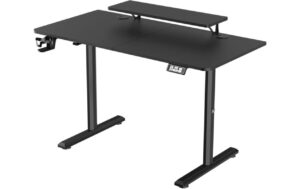 Ultradesk Higlander Gaming Table Schwarz, höhenverstellbar, inkl. 2 Regalen