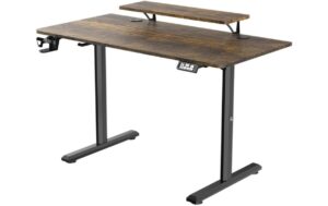 1796226 - Mediatech Ultradesk Higlander Gaming Table Braun, höhenverstellbar, inkl. 2 Regalen kaufen Schweiz | Mediatech.ch