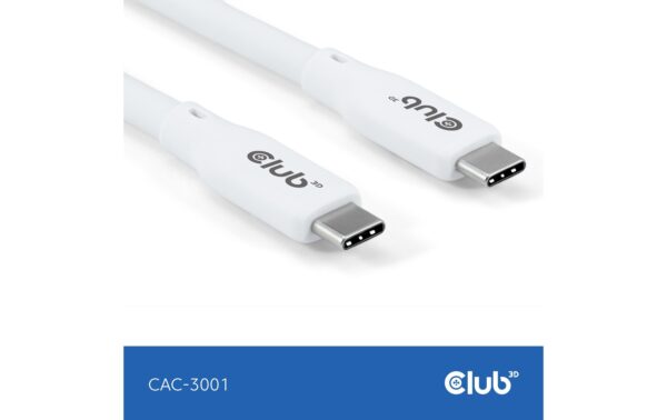 Club 3D, USB Lifestyle USB-C Kabel PD 240W,20Gbps 2m weiss