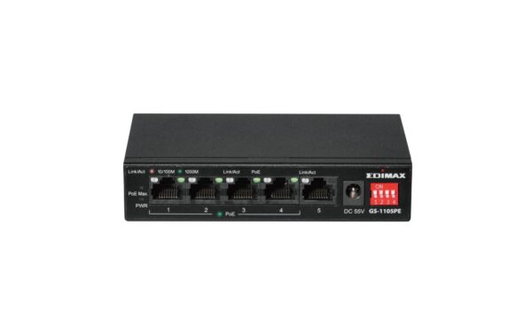 1797026_1 - Mediatech Edimax GS-1105PE: 5 Port GE PoE+ Switch 5xPoE+ Longrange, 60W Budget