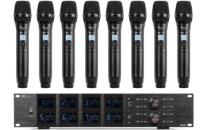 Power Dynamics PD528 Funkmikrofon Set mit 8 Mikrofonen, 100Ch,