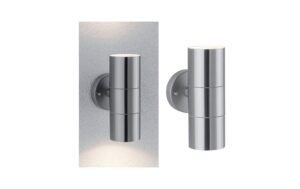 Paulmann LED Aussenwandleuchte Flame IP44 60mm max. 2x10W 230V Edelstahl gebürstet