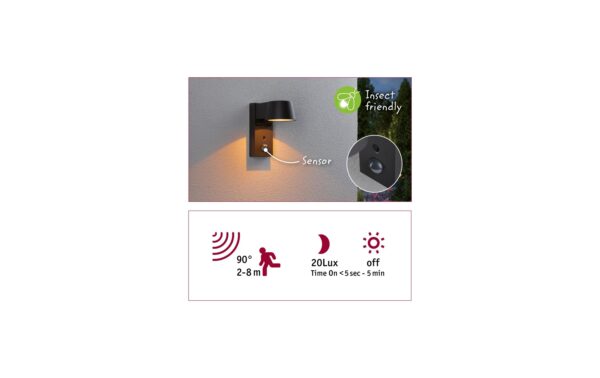 1798485_4 - Mediatech Paulmann LED Aussenwandleuchte Capera Tunable Warm 6W 450lm 230V 98° Anthrazit