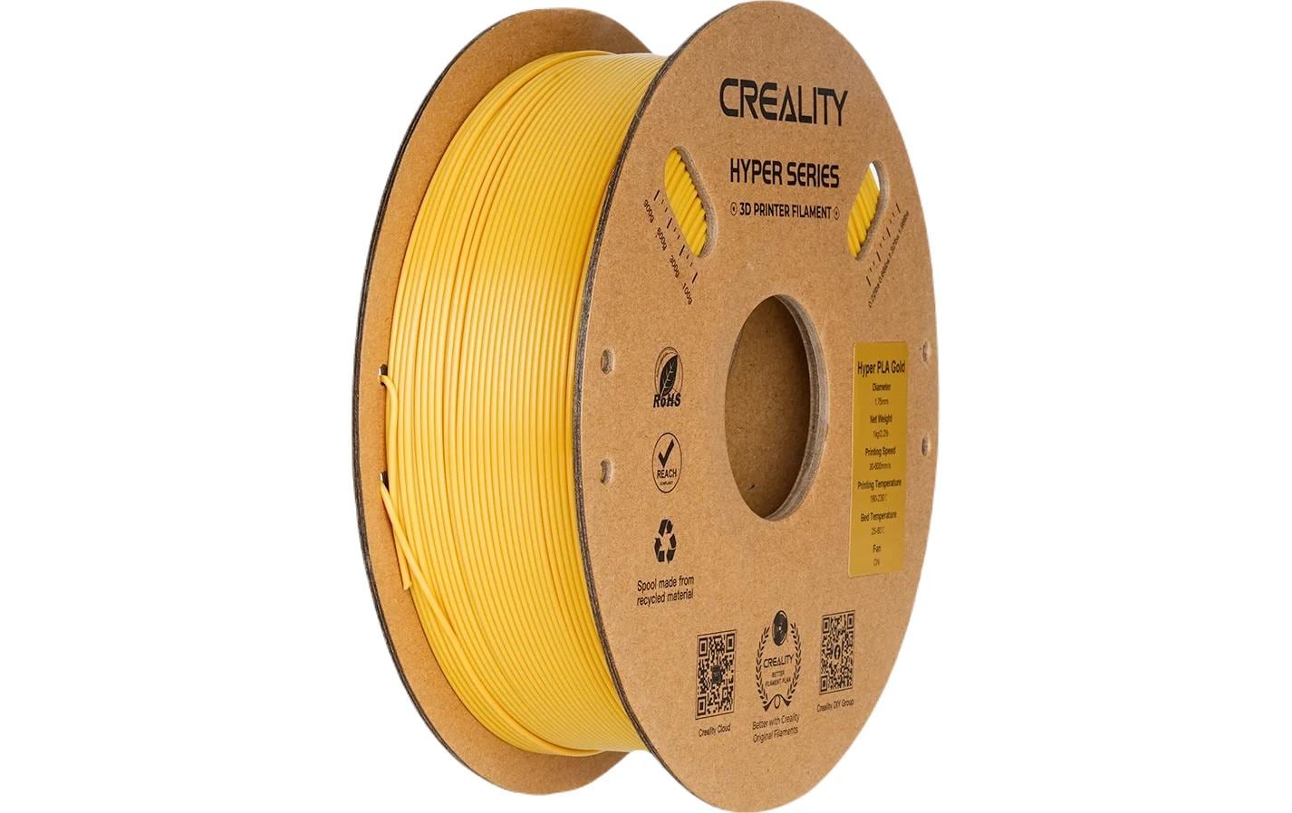 Filament PLA Hyper, Gold, 1.75 mm, 1 kg 1.75mm Filament, 195-210Grad, 1Kg