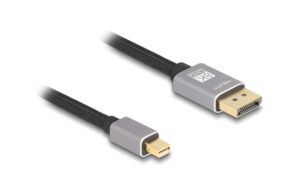 Delock Mini DisplayPort - DisplayPort Kabel 3m, grau, Metall ohne Einrastfunktion