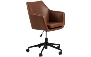 AC Design Bürostuhl Nora Leder cognac mit Bremsrollen kaufen Schweiz | Mediatech.ch
