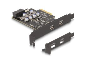 Delock PCI Express x4 Karte-2xUSB-C+1xTyp-E 1x 19P Pfostenstecker, Low Profile
