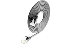 1802128 - Mediatech SLIM Patchkabel: 15cm, schwarz, 50-Pack Cat.6A, U/FTP, LSOH, Klinke nicht brechbar