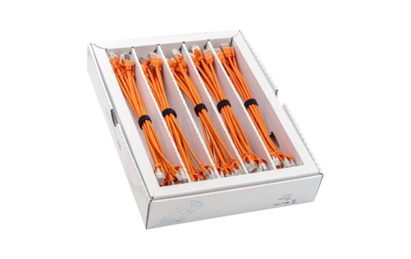 1802151 - Mediatech SLIM Patchkabel: 25cm, orange, 50-Pack Cat.6A, U/FTP, LSOH, Klinke nicht brechbar