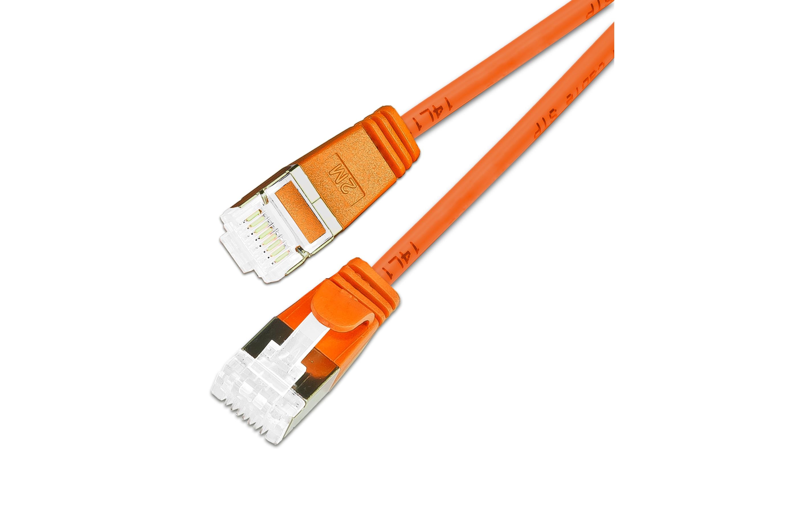 1802156_3 - Mediatech SLIM Patchkabel: 2m, orange, 60-Pack Cat.6A, U/FTP, LSOH, Klinke nicht brechbar