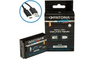 PATONA Platinum Akku mit USB-C LP-E12 für Canon LP-E12 EOS 100D EOS-M50
