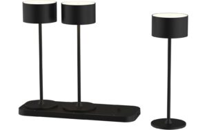 MSCH Akku-Tischleuchte 3-Set Tavolo schwar LED 170lm 3000-6500K, IP20, Ladestation