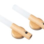 FTM Magnetische Wandleuchte hellbraun 2Stk, Holz