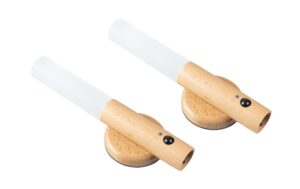 FTM Magnetische Wandleuchte hellbraun 2Stk, Holz