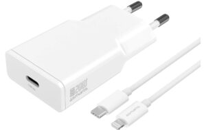 4smarts Netzladegerät PDPlug Slim U.Kabel 20W GaN, USB-C, 1.5m Lightning Kabel