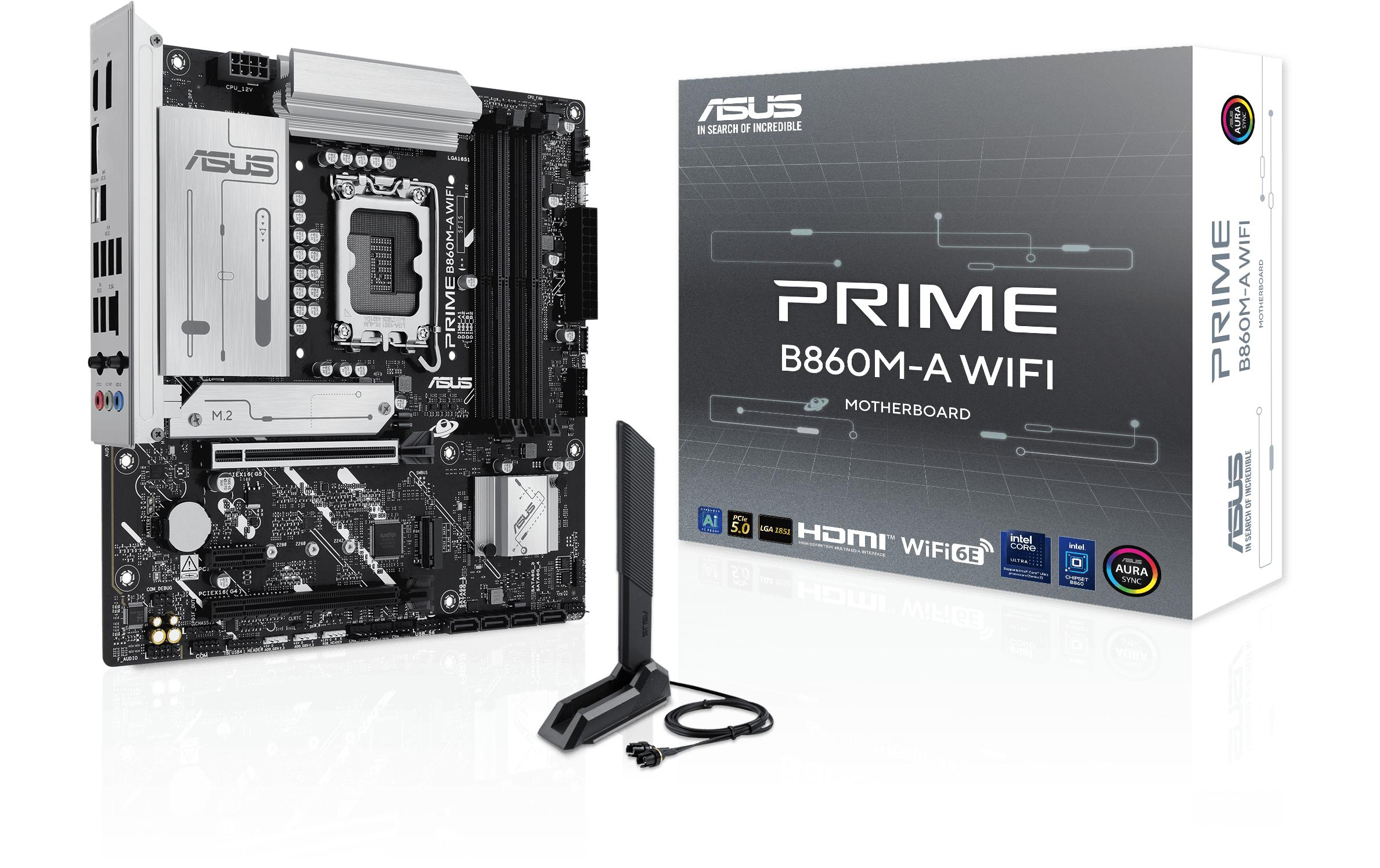 1819761 - Mediatech ASUS PRIME B860M-A WIFI, mATX LGA1851, 4x DDR5, PCI-E 5.0, HDMI, DP kaufen Schweiz | Mediatech.ch