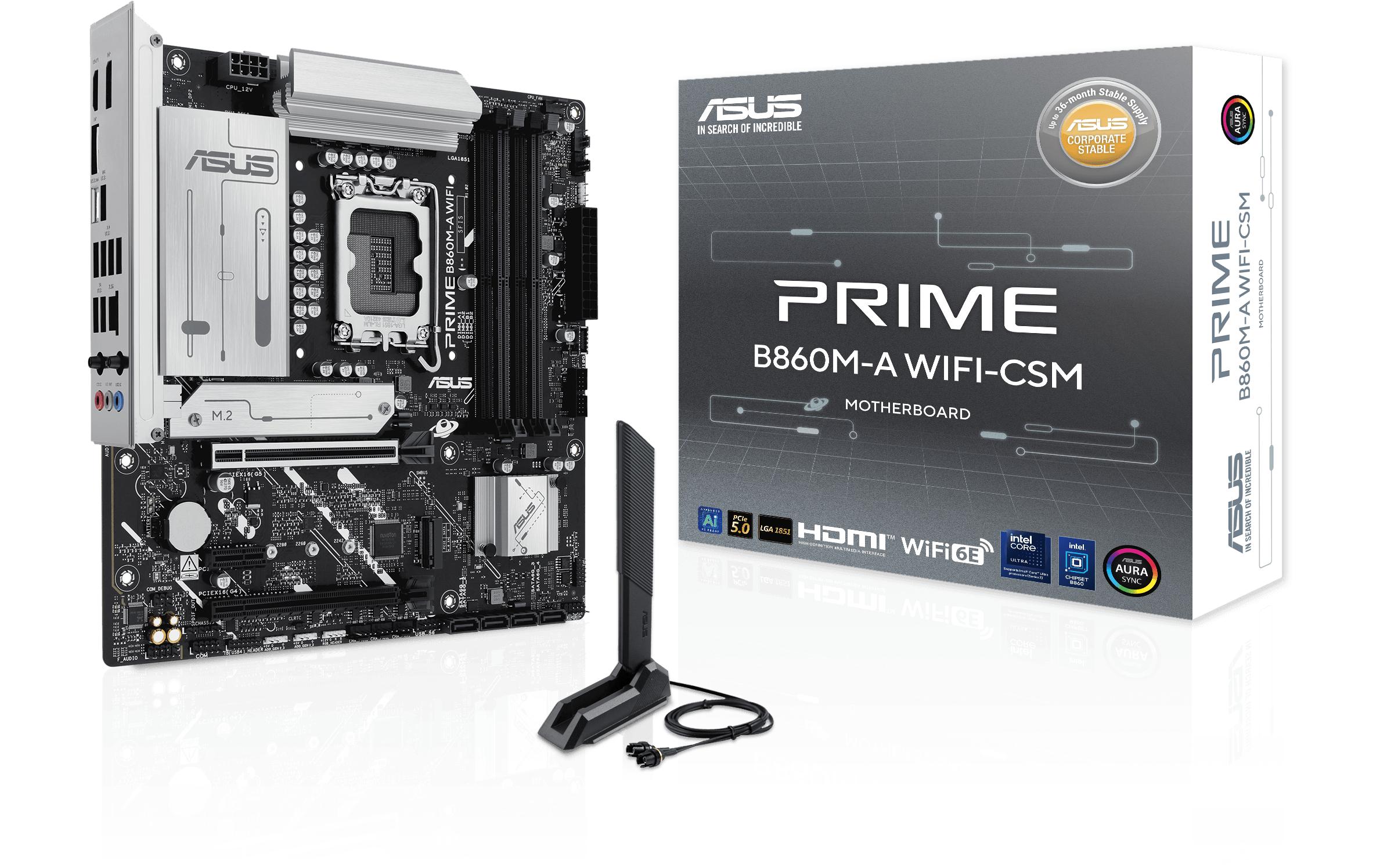 1819761_2 - Mediatech ASUS PRIME B860M-A WIFI, mATX LGA1851, 4x DDR5, PCI-E 5.0, HDMI, DP