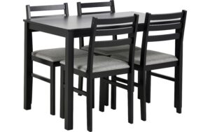 AC Design Esstisch-Set Alicante Inkl. 4 Stühlen, Schwarz kaufen Schweiz | Mediatech.ch