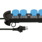 Steckdosenleiste Construct Line SZ/BL 4x Typ 13 IP55 schwarz/blau 5m /