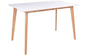 House Nordic Tisch Vojens, Weiss-Nature MDF, Gummiholz, 120x70x75 cm (LxTxH) kaufen Schweiz | Mediatech.ch