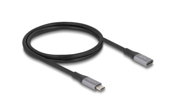 Delock USB-C Verlängerungskabel Stecker zu Buchse, 1m, 40Gbps, 240w, grau