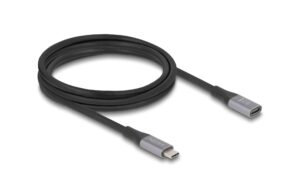 Delock USB-C Verlängerungskabel Stecker zu Buchse, 2m, 40Gbps, 240w, grau