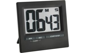 TFA Timer mit Stoppuhr Digital, schwarz Alu, Befestigungsmagnet, 8.4x1.6x7.7cm(LxBxH)