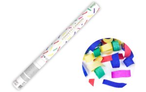 Partydeco Konfettikanone Streifen farbig, 60 cm