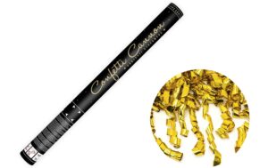 Partydeco Konfettikanone Schlangen gold, 60 cm