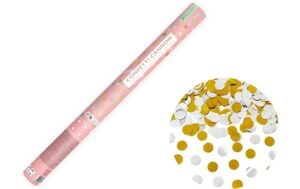 Partydeco Konfettikanone Kreise gold/silber, 60 cm