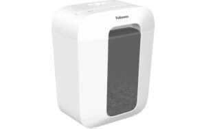 1830045 - Mediatech Fellowes Aktenvernichter LX50 weiss 9 Blatt, 17 Liter, Partikelschnitt, P-4 kaufen Schweiz | Mediatech.ch
