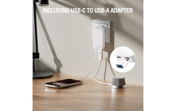 4smarts Ladegerät FlatPlug Slim Dual 65W GaN, 2C, weiss