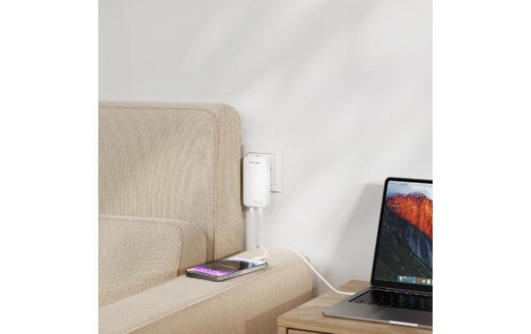4smarts Ladegerät FlatPlug Slim Dual 65W GaN, 2C, weiss