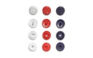 Prym Love Druckknopf Color Snaps rot-weiss-lila, 9 mm,36 Stk.