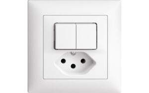 Feller EDIZIOdue Komb 2x A-R/1P 1xT13 Komplettset mit Rahmen