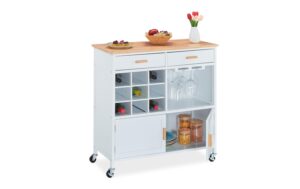 relaxdays Servierwagen mit Weinregal MDF/Bambus/Kiefern China kaufen Schweiz | Mediatech.ch