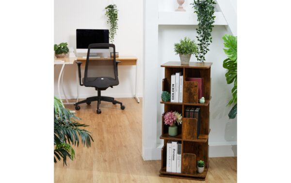 1837328_5 - Mediatech relaxdays Bücherregal 3 Etagen Industrial Spanplatte China, Dunkelbraun