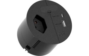 BM LOOP IN CHARGE A/C  22W, 0,2m, schwarz 80mm,1xT13,1xUSB, Insta.steckverbinder