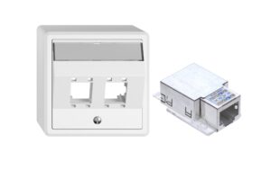 Feller EDIZIOliv AP-Netzwerkdose 2x RJ45 Kat5e, geschirmt, R&M freenet Module Snapfi
