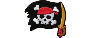 Monoquick Aufbügelbild Mini Piratenflagge 5.1 x 5.5 cm